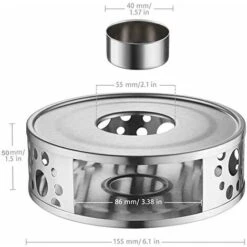 Stainless Steel Teapot Warmer With Candle Holder And Teapot -Kitchen Appliances Shop 91889340 3