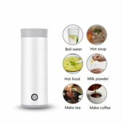 Mini Stainless Steel Travel Kettle With Portable Cup EU Adapter White. -Kitchen Appliances Shop 91891423 3