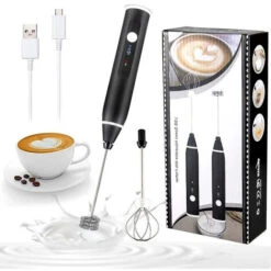 Rechargeable Electric Milk Frother With For Coffee, Matcha, Latte Cappuccino, Hot Chocolate -Kitchen Appliances Shop 91901811 5