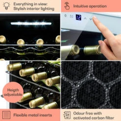 Klarstein Shiraz 16 Quartz Wine Fridge 42l Touch Control Panel 160 W 5-18 °C -Kitchen Appliances Shop 92512589 5