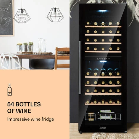 Klarstein Barossa 54 Duo Wine Refrigerator 2 Zones 148 Litres 54 Bottles Touch Display 4 Klarstein Barossa 54 Duo Wine Refrigerator 2 Zones 148 Litres 54 Bottles Touch Display - Image 2