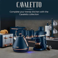 Tower Cavaletto Jug Kettle And 2 Slice Toaster Set Midnight Blue -Kitchen Appliances Shop 92778762 4