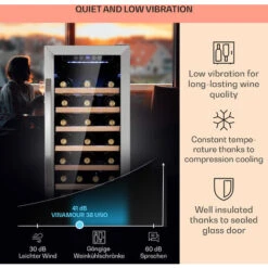 Klarstein Vinamour 54D Wine Refridgerator 2 Zones 148 L 54 Bottles Stainless Steel Front -Kitchen Appliances Shop 92862160 4