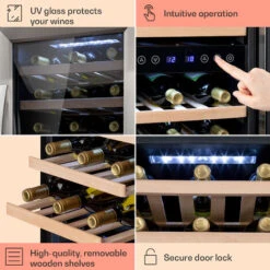 Klarstein Vinamour 33 Duo Wine Fridge 2 Zones 89 L / 33 Bottles 5-18°C Touch -Kitchen Appliances Shop 92881315 5