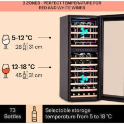 Klarstein Barossa 73 Duo Wine Refrigerator 2 Zones 192 Litres 73 Bottles Touch Display -Kitchen Appliances Shop 92881332 3