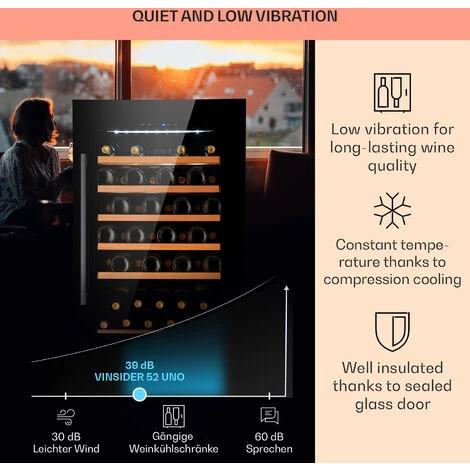Klarstein Vinsider 52 Built-In Uno Built-In Wine Fridge 52 Bottles 137 Ltr Stainless Steel 6 Klarstein Vinsider 52 Built-In Uno Built-In Wine Fridge 52 Bottles 137 Ltr Stainless Steel - Image 4