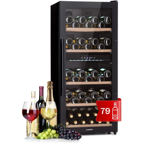 Klarstein Barossa 79 Duo Wine Fridge 79 Bottles 204 Litres 2 Zones 3 Klarstein Barossa 79 Duo Wine Fridge 79 Bottles 204 Litres 2 Zones
