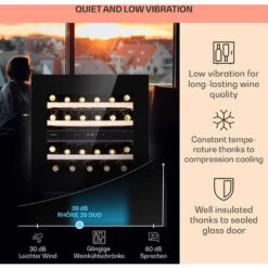 Klarstein Rhône 25 Duo Wine Cooler Compression Cooling 2 Zones 75 Litres / 25 Bottles 10 Klarstein Rhône 25 Duo Wine Cooler Compression Cooling 2 Zones 75 Litres / 25 Bottles -Kitchen Appliances Shop 93339062 4