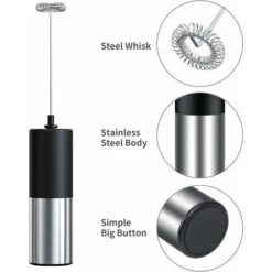 Portable Milk Frother For Coffee, Electric Latte Whisk, Milk Frother, Mini Mixer For Lattes, Cappuccino, Hot Chocolate 9 Portable Milk Frother For Coffee, Electric Latte Whisk, Milk Frother, Mini Mixer For Lattes, Cappuccino, Hot Chocolate -Kitchen Appliances Shop 93495472 3