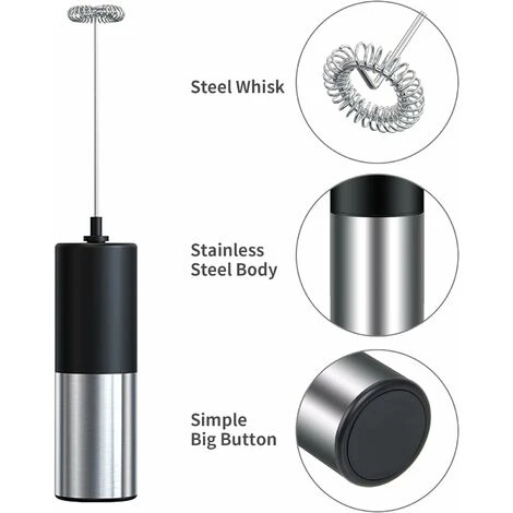 Portable Milk Frother For Coffee, Electric Latte Whisk, Milk Frother, Mini Mixer For Lattes, Cappuccino, Hot Chocolate 5 Portable Milk Frother For Coffee, Electric Latte Whisk, Milk Frother, Mini Mixer For Lattes, Cappuccino, Hot Chocolate - Image 3