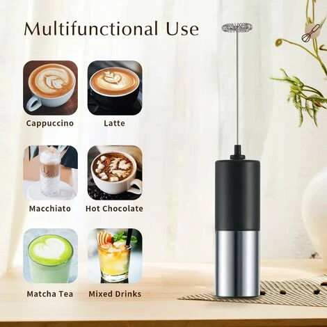 Portable Milk Frother For Coffee, Electric Latte Whisk, Milk Frother, Mini Mixer For Lattes, Cappuccino, Hot Chocolate 6 Portable Milk Frother For Coffee, Electric Latte Whisk, Milk Frother, Mini Mixer For Lattes, Cappuccino, Hot Chocolate - Image 4