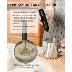 Handheld Milk Frother, Battery Powered Drink Mixer For Matcha Coffee, Portable Electric Whisk Drink Mixer Mini Foam Maker -Kitchen Appliances Shop 93496326 3