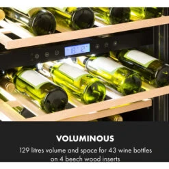 Klarstein Vinovilla 43 Built-In Duo Onyx Edition Wine Fridge 129 Litres 43 Bottles 2 Zones -Kitchen Appliances Shop 93825058 5