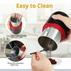 150W Electric Coffee Grinder, Bean Grinder, 120g Capacity, With Cleaning Brush, 2-in-1 Teaspoon And Tamper (Black) -Kitchen Appliances Shop 93888626 4