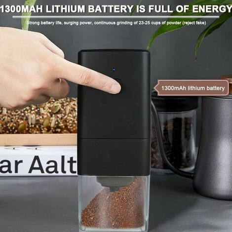 Portable Electric Coffee Grinder, Coffee Grinder 1300mAh USB Rechargeable Coffee Grinder With Brush For Coffee Beans, Spices, Nuts 5 Portable Electric Coffee Grinder, Coffee Grinder 1300mAh USB Rechargeable Coffee Grinder With Brush For Coffee Beans, Spices, Nuts - Image 3