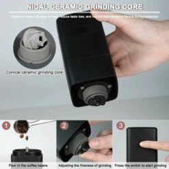 Portable Electric Coffee Grinder, Coffee Grinder 1300mAh USB Rechargeable Coffee Grinder With Brush For Coffee Beans, Spices, Nuts 10 Portable Electric Coffee Grinder, Coffee Grinder 1300mAh USB Rechargeable Coffee Grinder With Brush For Coffee Beans, Spices, Nuts -Kitchen Appliances Shop 93891685 4