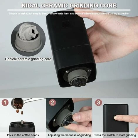 Portable Electric Coffee Grinder, Coffee Grinder 1300mAh USB Rechargeable Coffee Grinder With Brush For Coffee Beans, Spices, Nuts 6 Portable Electric Coffee Grinder, Coffee Grinder 1300mAh USB Rechargeable Coffee Grinder With Brush For Coffee Beans, Spices, Nuts - Image 4