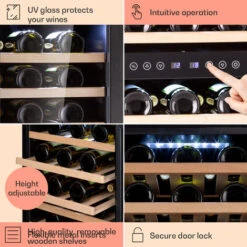 Klarstein Vinamour 73 Duo Wine Fridge 2 Zones 192 L / 73 Bottles 5-18°C Touch -Kitchen Appliances Shop 94381220 5