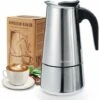 Italian Coffee Maker, Moka Coffee Maker In Stainless Steel Pressure Coffee Maker 300ml Large Capacity Compatible With Induction Hob With Ergonomic Handle 2 Italian Coffee Maker, Moka Coffee Maker In Stainless Steel Pressure Coffee Maker 300ml Large Capacity Compatible With Induction Hob With Ergonomic Handle -Kitchen Appliances Shop 94387426 1