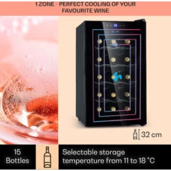 Klarstein Barolo 15 Uno Wine Fridge 48 Ltr 15 Bottles 11-18°C SingleZone -Kitchen Appliances Shop 95234536 3