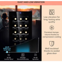 Klarstein Barolo 15 Uno Wine Fridge 48 Ltr 15 Bottles 11-18°C SingleZone -Kitchen Appliances Shop 95234536 4