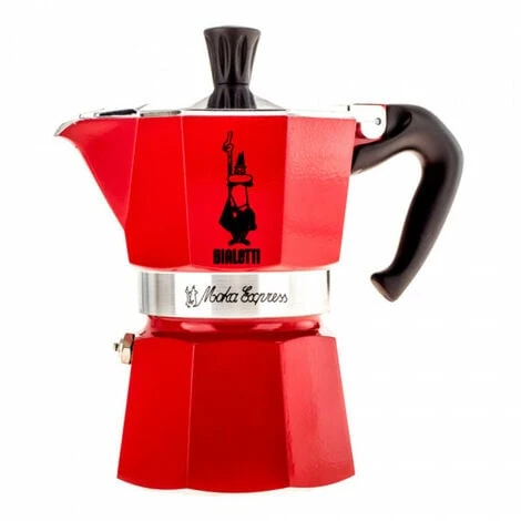 Moka Pot Bialetti Moka Express Red 3 Cups 3 Moka Pot Bialetti Moka Express Red 3 Cups