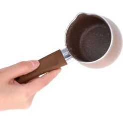 Non Stick Milk Pan, 8cm Stay Cool Handle Aluminum Alloy Cooking Pot With Non Drip Double Pouring Lip For Coffee Butter Chocolate(Coffee) -Kitchen Appliances Shop 95534328 4