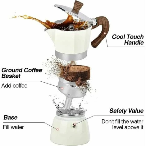 3 Cup Espresso Moka Pot 150ml (5oz) Premium Aluminum Manual Cuban Coffee Maker Stovetop Espresso Coffee Maker2 Moka Italian Espresso Greek Coffee Maker Infu Filter 4 3 Cup Espresso Moka Pot 150ml (5oz) Premium Aluminum Manual Cuban Coffee Maker Stovetop Espresso Coffee Maker2 Moka Italian Espresso Greek Coffee Maker Infu Filter - Image 2