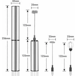 Electric Milk Frother, USB Rechargeable Milk Frother And Mini Beater With Dual Head Whisk, Stainless Steel Mixer For Coffee Cream Cappuccino Latte Cocktails Juice -Kitchen Appliances Shop 95877348 3