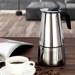 Stainless Steel Coffee Maker Portable Electric Coffee Maker Mocha Latte Stove Espresso Filter Pot European Coffee Cup (450ml) 10 Stainless Steel Coffee Maker Portable Electric Coffee Maker Mocha Latte Stove Espresso Filter Pot European Coffee Cup (450ml) -Kitchen Appliances Shop 96000551 4