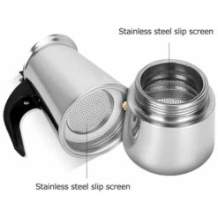 Coffee Maker Stainless Steel Portable Coffee Maker Electric Mocha Latte Stovetop Espresso Filter Pot European Coffee Cup (600ml) -Kitchen Appliances Shop 96003521 3
