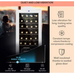 Klarstein Shiraz 28 Uno Wine Fridge 74 Litres 28 Bottles Touch Control Panel 5-18°C -Kitchen Appliances Shop 96265751 4