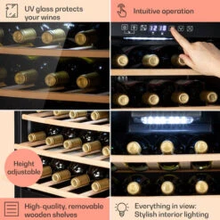 Klarstein Barossa 29 Duo Wine Refrigerator 29 Bottles 80 Litres 2 Zones Push-button Control -Kitchen Appliances Shop 96529626 5