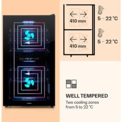 Klarstein Klarstein Shiraz 29 Duo Wine Fridge 2 Zones 80L/29 Bottles 5-22°C Touch Black -Kitchen Appliances Shop 96893959 3