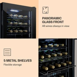 Klarstein Klarstein Shiraz 29 Duo Wine Fridge 2 Zones 80L/29 Bottles 5-22°C Touch Black -Kitchen Appliances Shop 96893959 4