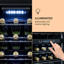 Klarstein Klarstein Shiraz 29 Duo Wine Fridge 2 Zones 80L/29 Bottles 5-22°C Touch Black -Kitchen Appliances Shop 96893959 5