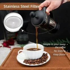 2 Cup French Press, French Press, Perfect For Coffee Lovers, Morning Coffee, Maximum Flavor Coffee Maker With Stainless Steel Filter, 12oz/350ML -Kitchen Appliances Shop 97101599 4