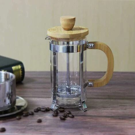 French Press Coffee Maker, 350ml 12oz 1-2 Cup French Press, Small Borosilicate Glass Tea Press With Bamboo Handle 4 French Press Coffee Maker, 350ml 12oz 1-2 Cup French Press, Small Borosilicate Glass Tea Press With Bamboo Handle - Image 2