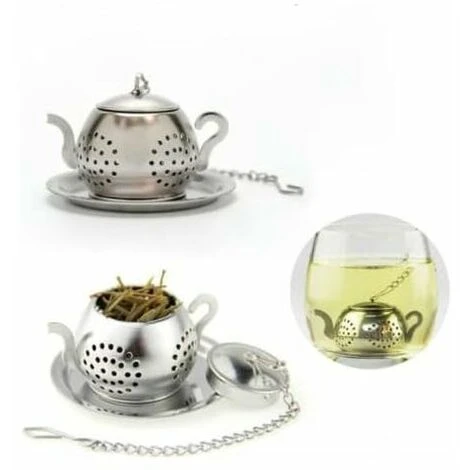 2Pcs Tea Infuser Teapot - Stainless Steel Infuser (Silver) 3 2Pcs Tea Infuser Teapot - Stainless Steel Infuser (Silver)