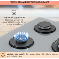 Klarstein Firetale Gas Hob 5-Burner 70 Cm Aluminium Burner Natural Gas/Propane Incl. Hose And Pressure Reducer -Kitchen Appliances Shop 97224510 5
