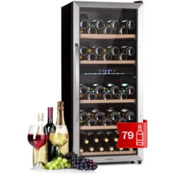 Klarstein Vinamour 66 Duo Wine Fridge 2 Zones 204 L / 79 Bottles 5-18°C Touch