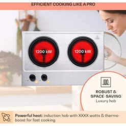 Klarstein Ramsey Double Hob 2400 W 11 Power Levels Glass Ceramic -Kitchen Appliances Shop 97224563 3