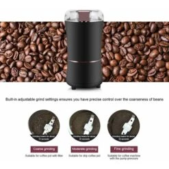 Electric Coffee Grinder, Stainless Steel Burr Coffee Grinder, 400W Flax Seed Grinder With Visual Cover, For Nuts, Pepper, Spices, Coffee Seeds -Kitchen Appliances Shop 97382026 3