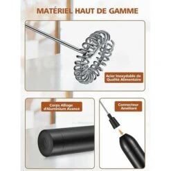 Milk Frother, Stainless Steel & Aluminum Alloy Electric Milk Frother With 12000 RPM Super Powerful Motor For Coffees, Espressos, Lattes And Cappuccinos -Kitchen Appliances Shop 97452699 4