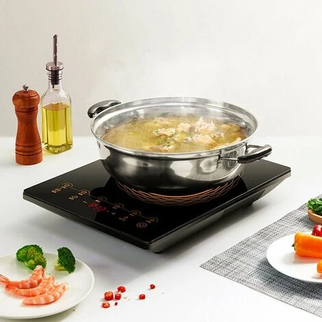 Induction Cooker, Induction Cooker Black Polished Crystal Glass Surface, Induction Control And Safety Lock, 2100W 5 Induction Cooker, Induction Cooker Black Polished Crystal Glass Surface, Induction Control And Safety Lock, 2100W - Image 3