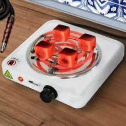 Charcoal Lighter - Electric, 1000 W, 5 Position Thermostat, Overheating Protection, In White - Hot Plate Shisha, Hookah, Natural Charcoal -Kitchen Appliances Shop 97685343 5