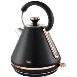 Tower Cavaletto Pyramid Kettle And 4 Slice Toaster Set Black -Kitchen Appliances Shop 98481184 3