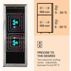 Klarstein Klarstein Vinamour 77 Duo Wine Fridge 191 Litres 5 - 20 °C 2 Cooling Zones -Kitchen Appliances Shop 98518474 4