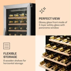 Klarstein Klarstein Vinamour 77 Duo Wine Fridge 191 Litres 5 - 20 °C 2 Cooling Zones -Kitchen Appliances Shop 98518474 5
