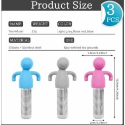 Set Of 3 Stainless Steel Tea Infuser With Silicone Handle, Hanging Tea Strainer For Loose Tea, Tea Pipe Tea Diffuser Strainers, Tea Infuser For Teapot Cup 8 Set Of 3 Stainless Steel Tea Infuser With Silicone Handle, Hanging Tea Strainer For Loose Tea, Tea Pipe Tea Diffuser Strainers, Tea Infuser For Teapot Cup -Kitchen Appliances Shop 98818710 2